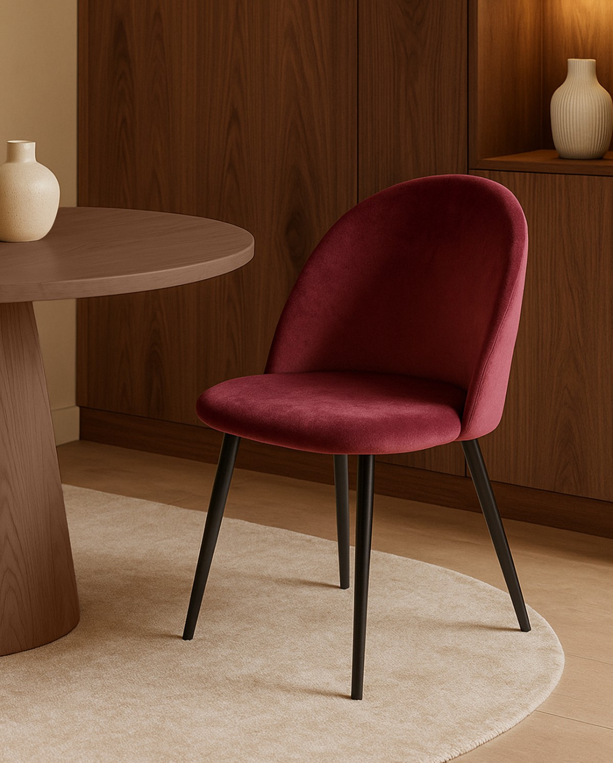 Velvet Zola Dining Chairs With Walnut Effect Legs Stainless Steel