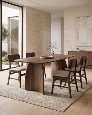 Maddie dining table with walnut veneer 180x90cm