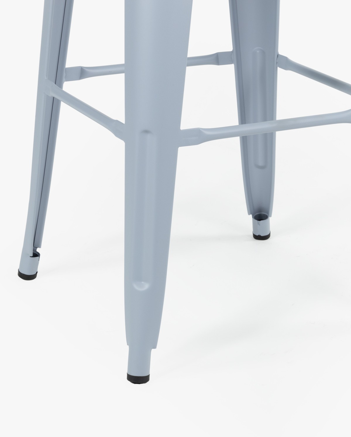 ライトグレー Stool Oliix high stool with backrest in matte metal finish